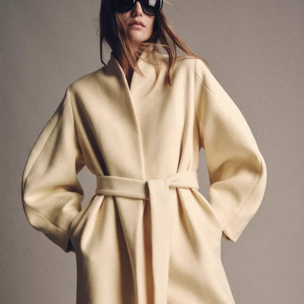 LAST CHANCE 🆕 2026 ZARA WOMEN OVERSIZED WOOL BLEND VANILLA Elegant Cream Coat